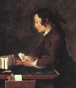 jean-Baptiste-Simeon Chardin The House of Cards Sweden oil painting artist